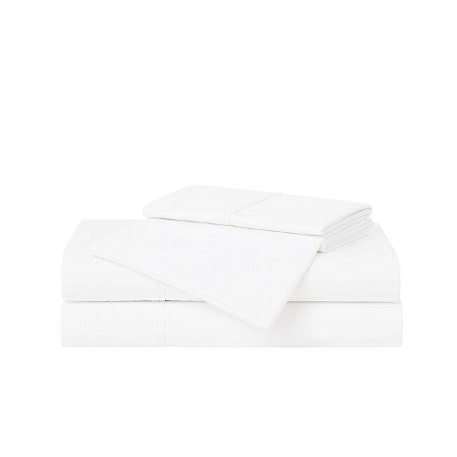 Solid Percale 4 Piece Sheet Set, WHITE, hi-res image number null