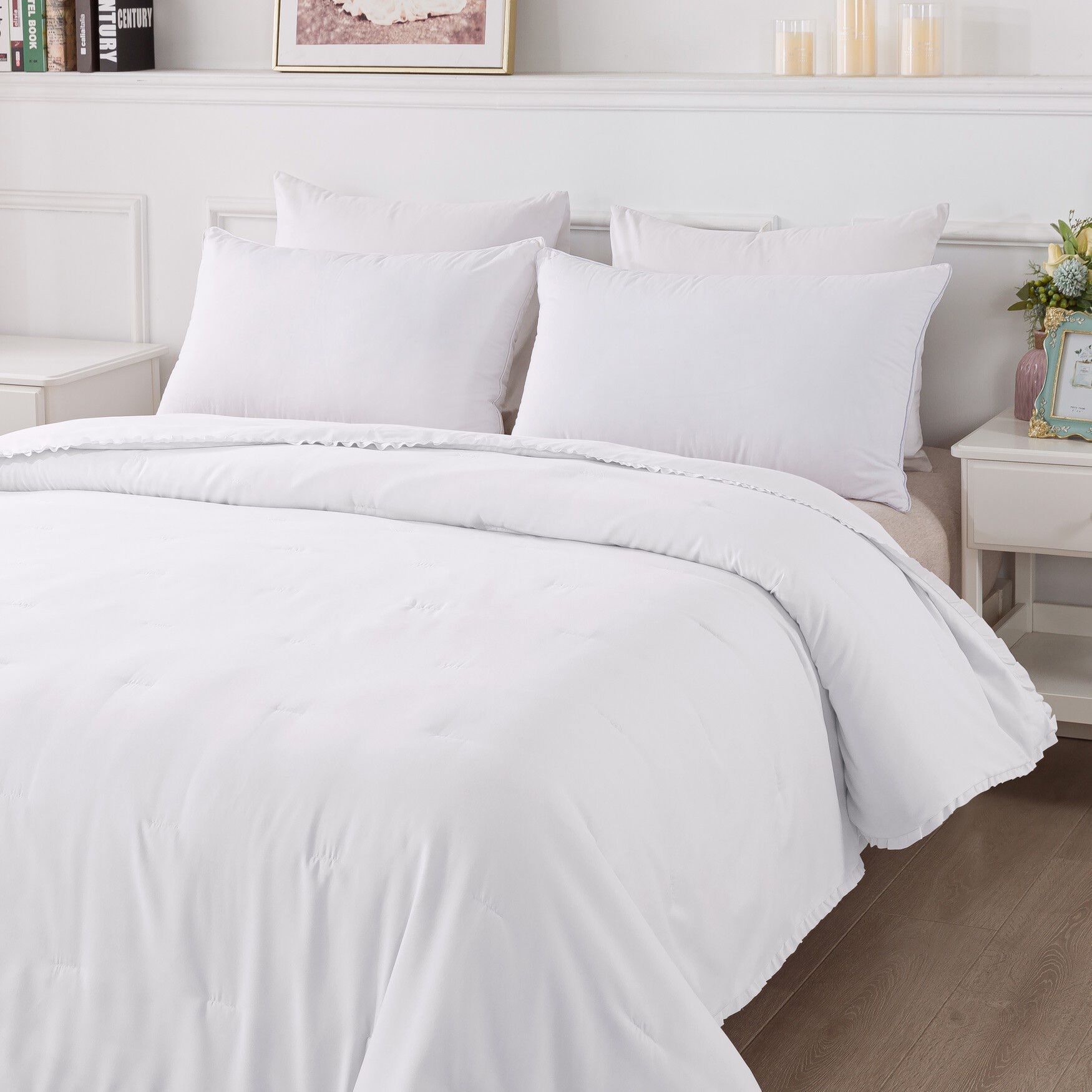 Ruffled Edge Down Alternative Blanket, , on-hover image number 1