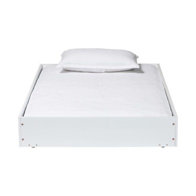 Baxton Studio Roni Modern White Wood Twin Trundle, WHITE, alternate image number 2