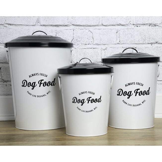 Andreas White Small 17Lbs Pet Dog Cat Food Bin, , on-hover image number 1