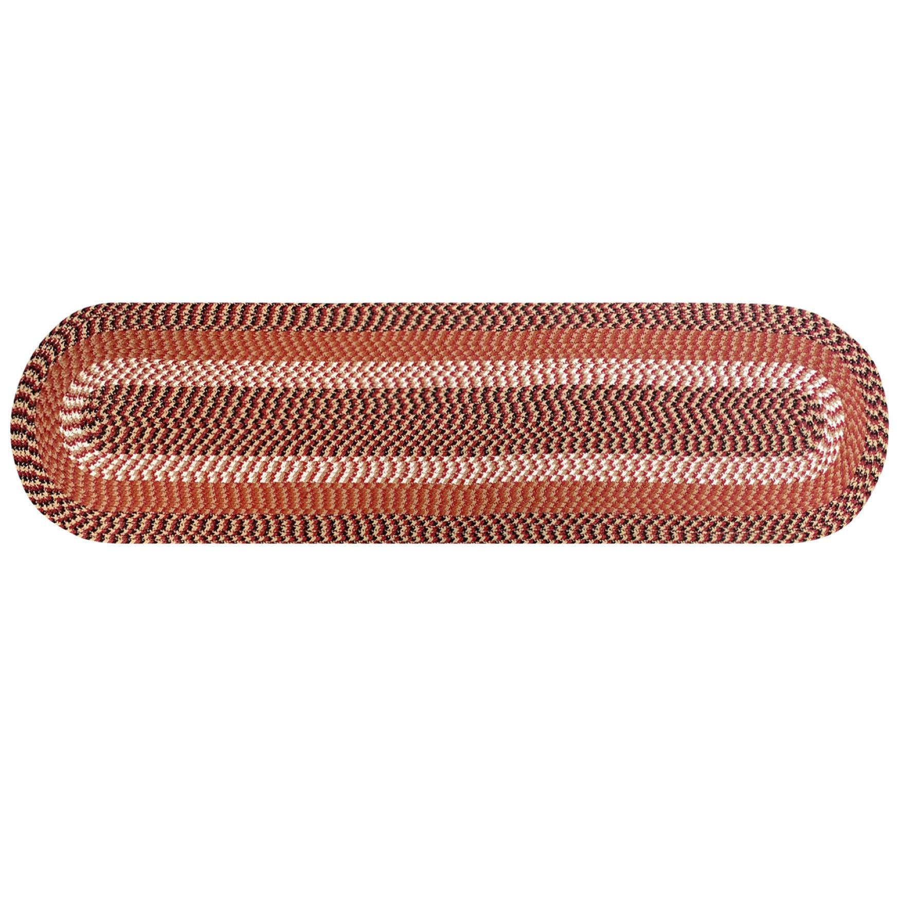 Alpine Braid Collection Reversible Indoor Area Rug, 24 inches" x 108 inches" Runner , BURGUNDY STRIPE, hi-res image number 0