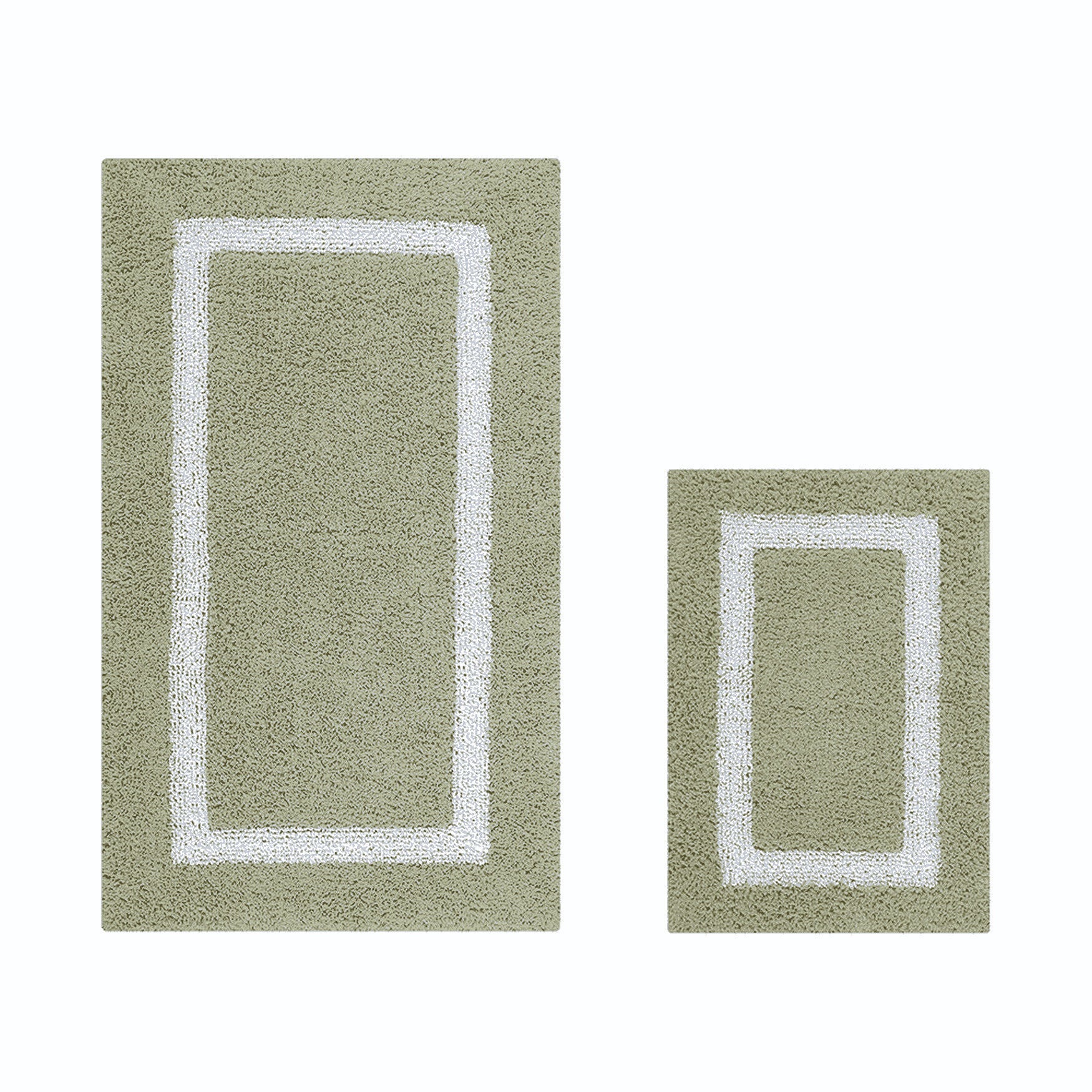 Hotel Collection 100% Cotton 2 Piece (17 inches X 24 inches | 24 inches X 40 inches) Bath Rug Set, SAGE WHITE, hi-res image number 0