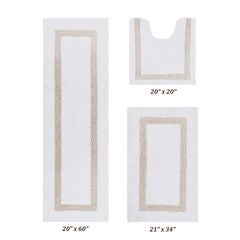 Hotel Collection 100% Cotton 3 Piece (20" X 20" | 21" X 34" | 20" X 60") Bath Rug Set