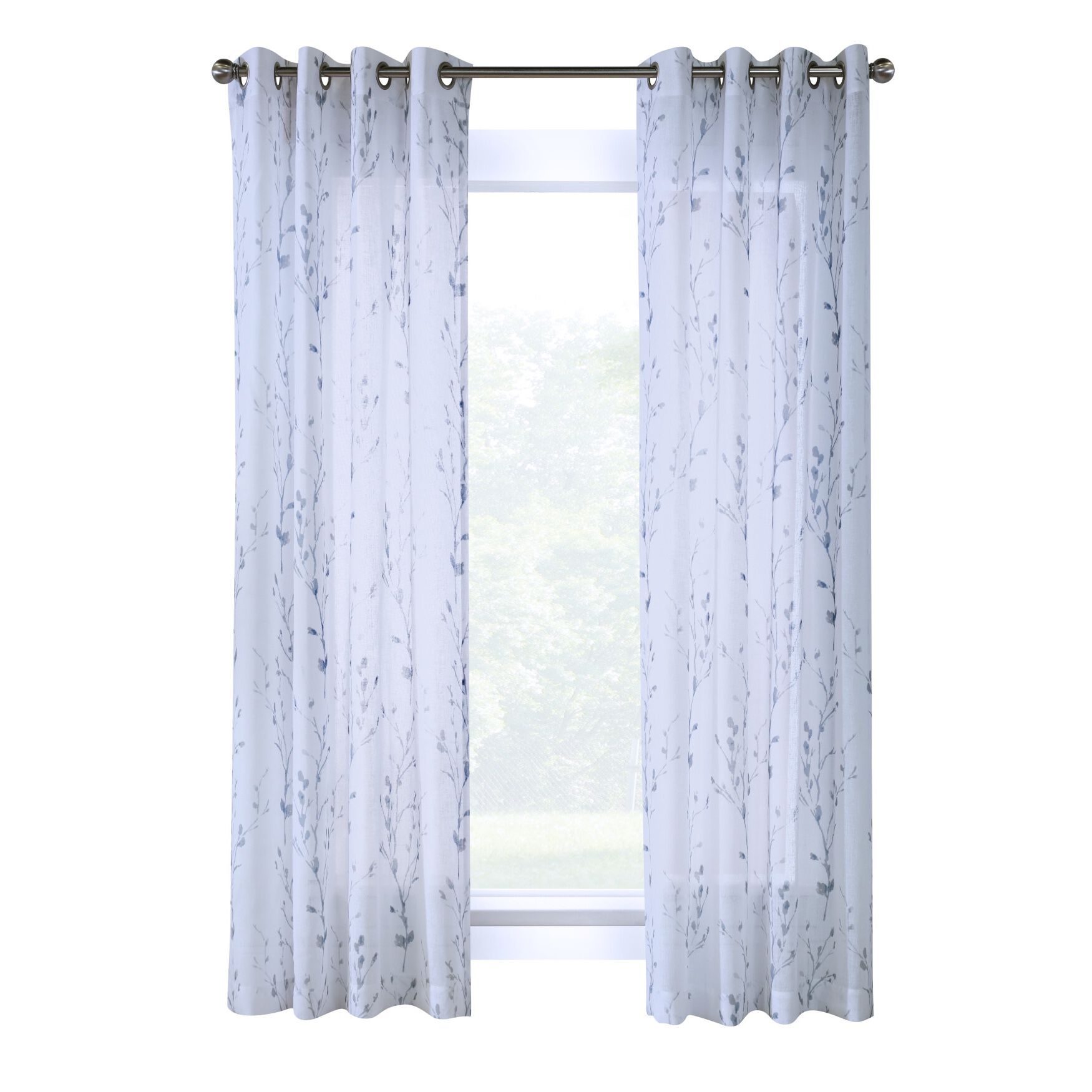 Primavera Light Filtering Grommet Curtain Panel, , on-hover image number 1