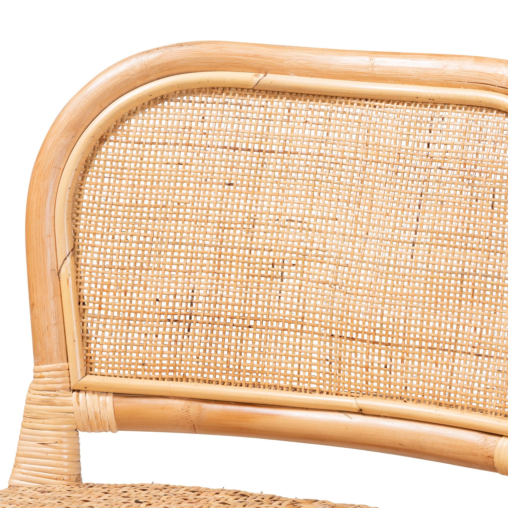 Adrena Modern Bohemian Natural Brown Rattan Bar Stool, , alternate image number 10