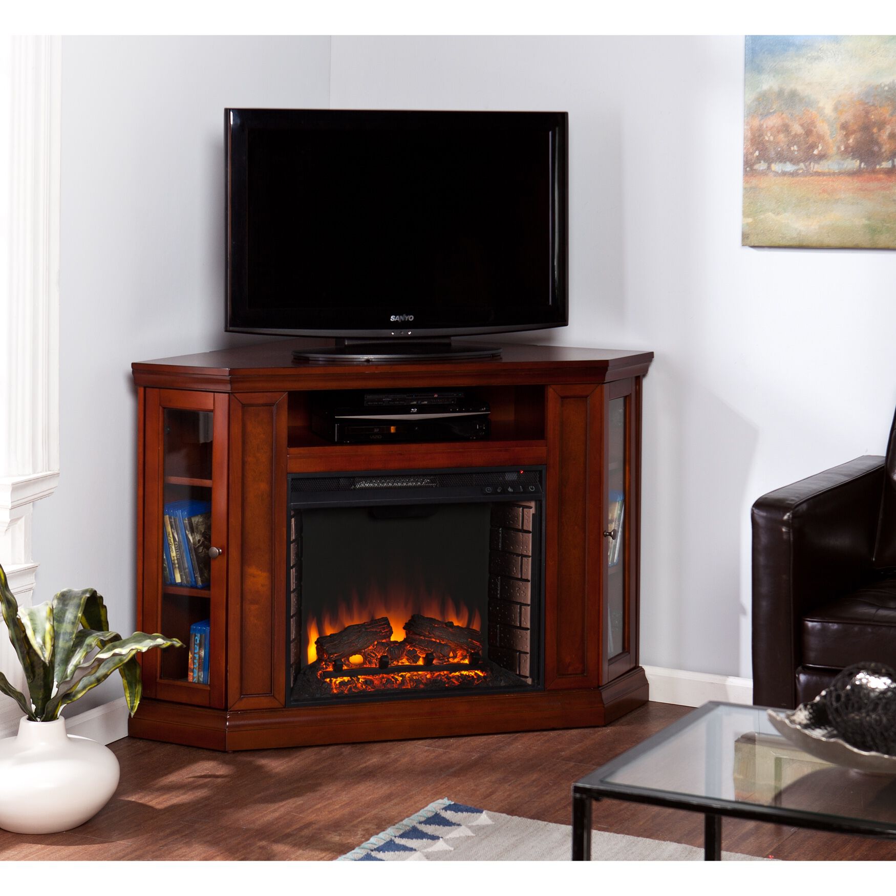 Claremont Convertible Media Electric Fireplace, , on-hover image number 1