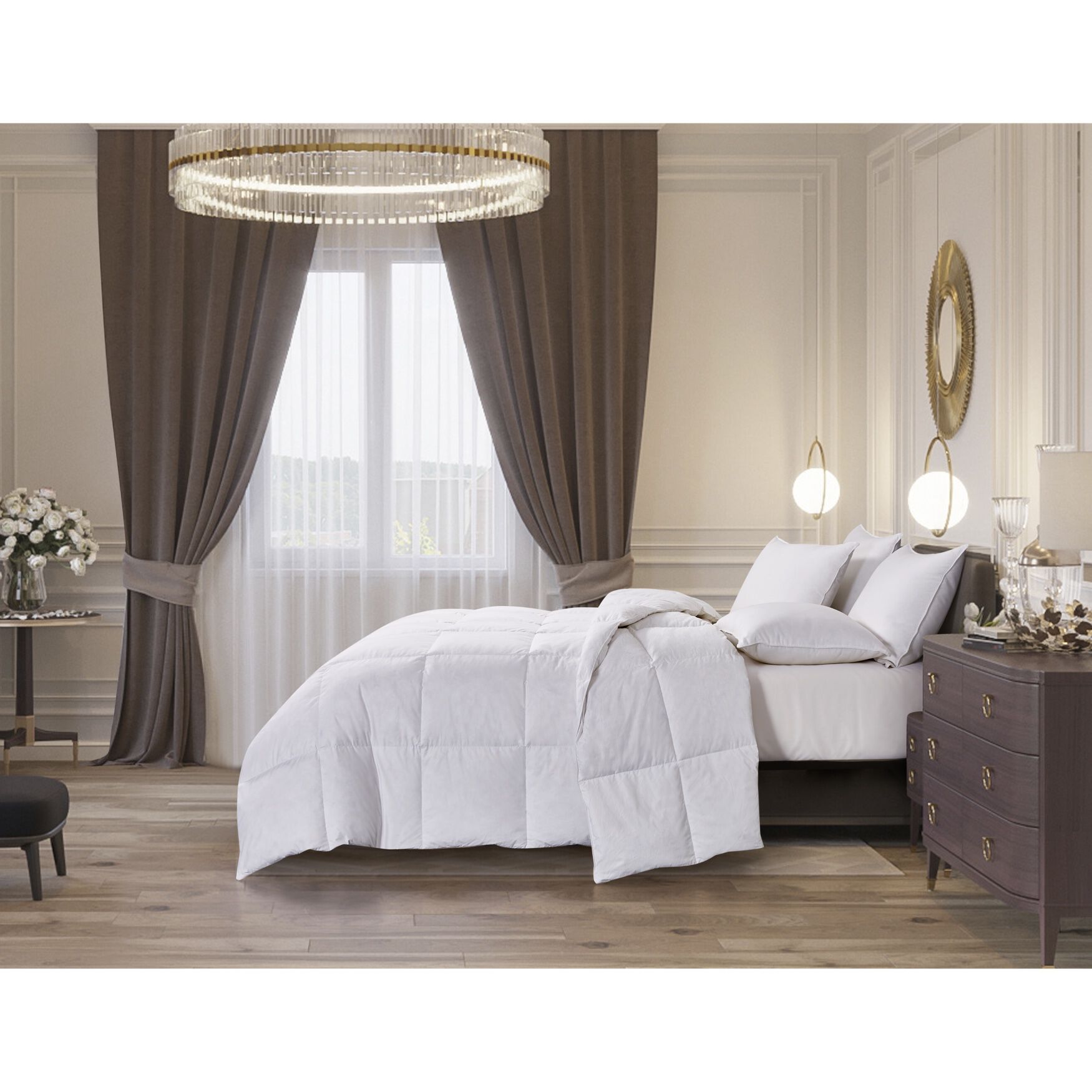 kathy ireland White Goose Feather and Down Comforter, , alternate image number 2