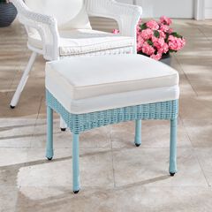 Roma All-Weather Resin Wicker Ottoman with Cushion