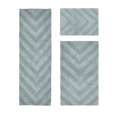 Hugo Collection 100% Cotton 3 Piece (17" X 24" | 24" X 40" | 20" X 60") Bath Rug Set