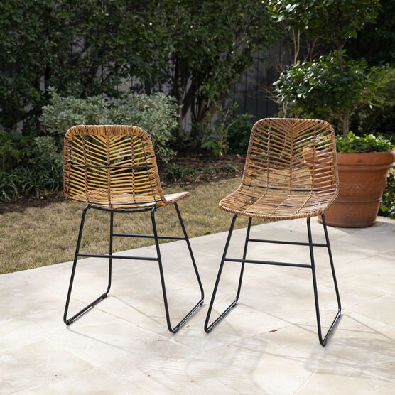 Ragalto Pair of All-Weather Rattan Outdoor Chairs, NATURAL, hi-res image number null