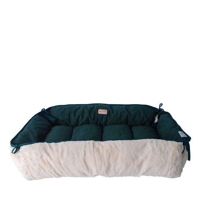 Pet Bed & Mat, Luxury soft Dog Cushion, Laurel Green/Ivory, X-Large, , alternate image number null
