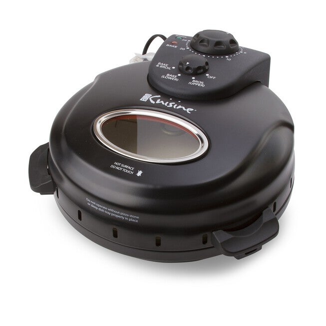 Euro Cuisine 12 inches Rotating Pizza Maker with Stone & Baking Pan, , alternate image number 6