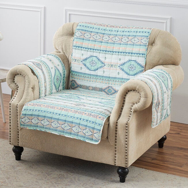 Phoenix Turquoise Furniture Protector, Arm Chair, TURQUOISE, hi-res image number null