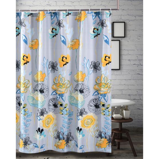 Watercolor Dream Shower Curtain , GRAY, hi-res image number null