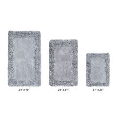 Shaggy Border Bath Rug Mat, 3 Pc Set, (17" X 24" | 21" X 34" | 24" X 40")