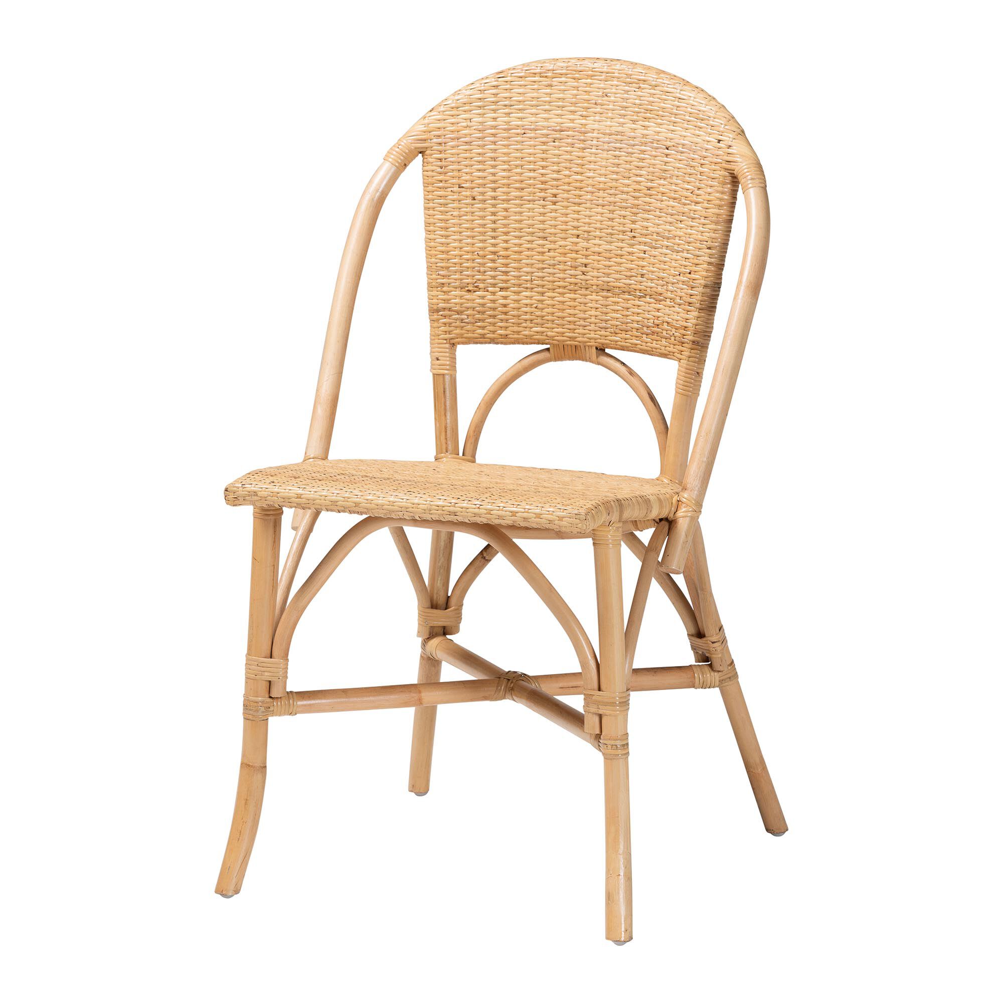 Jaylyn Bohemian Natural Rattan Dining Chair, NATURAL, alternate image number 1