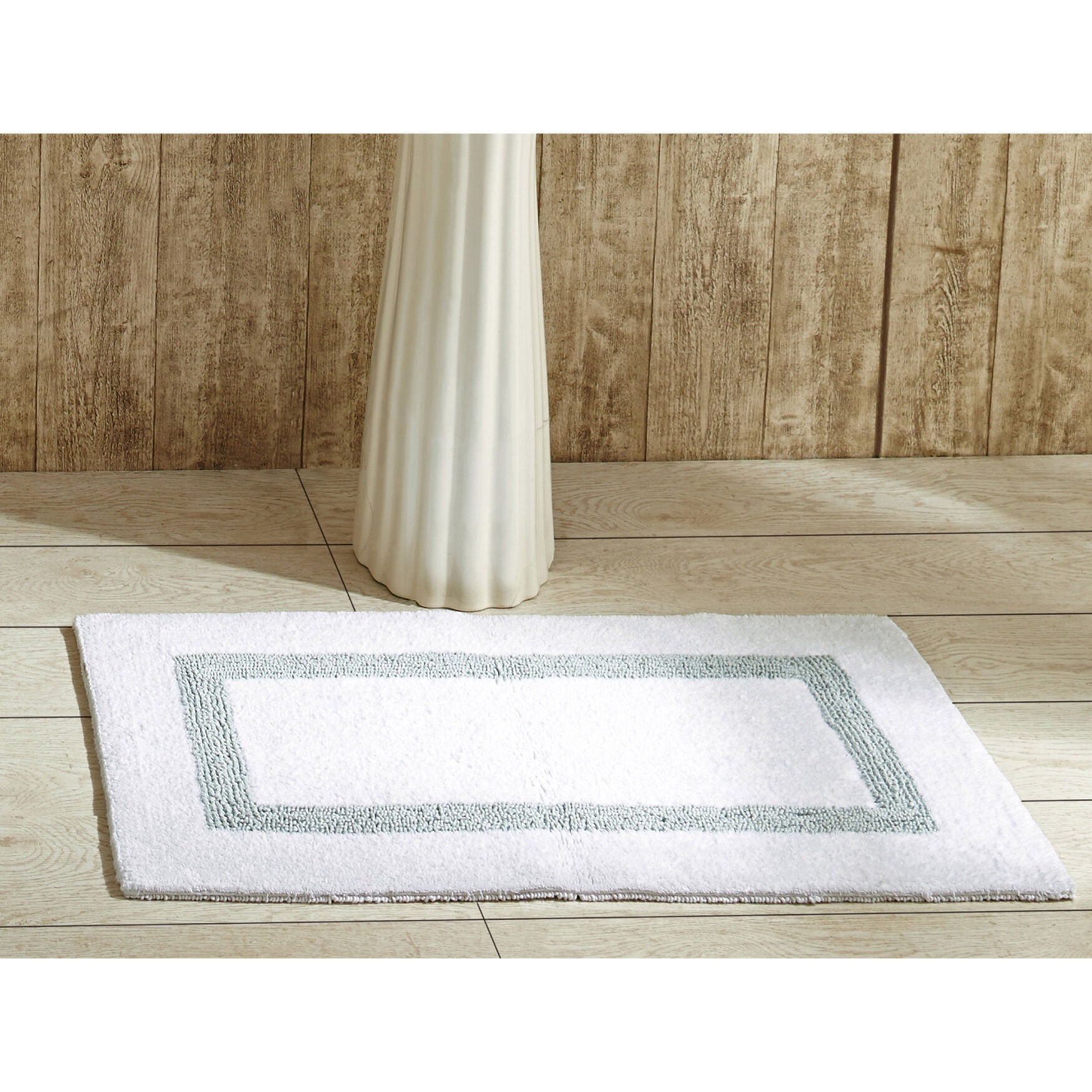 Hotel Collection 100% Cotton 17 inches X 24 inches Rectangle Bath Rug, WHITE BLUE, hi-res image number 0