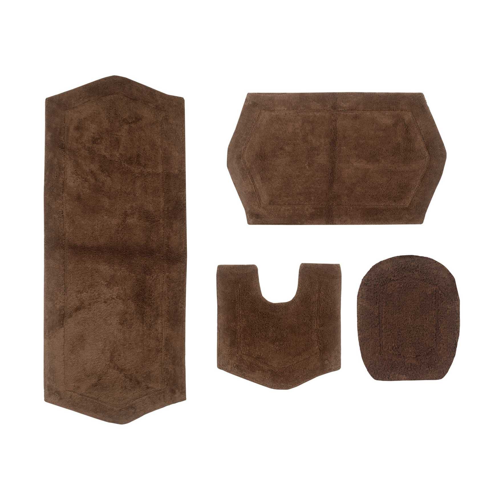 Waterford 4-Pc. Set Bath Rug Collection With Lid Cover, CHOCOLATE, hi-res image number 0