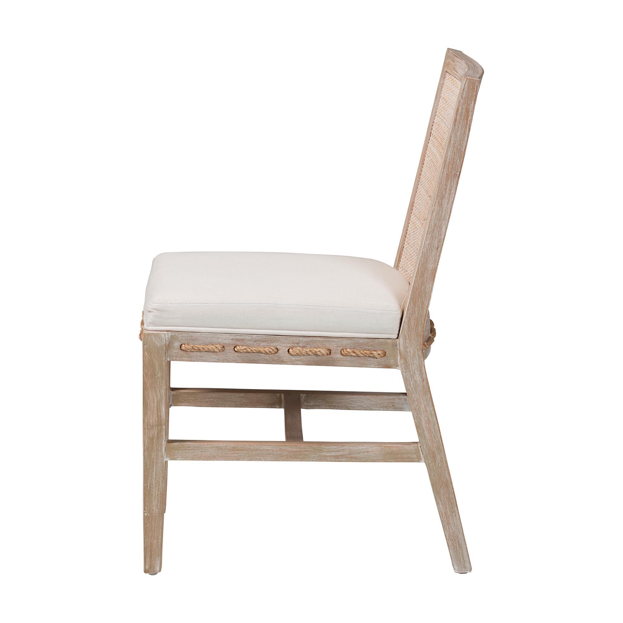 Ashford Whitewash Rattan Dining Chair, BEIGE, alternate image number 3