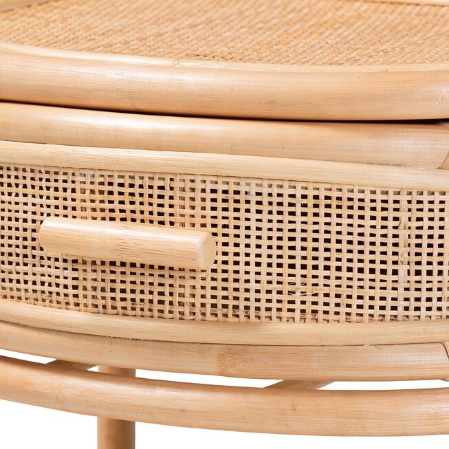 Divitia Bohemian Natural Rattan 1-Drawer Nightstand, , alternate image number null