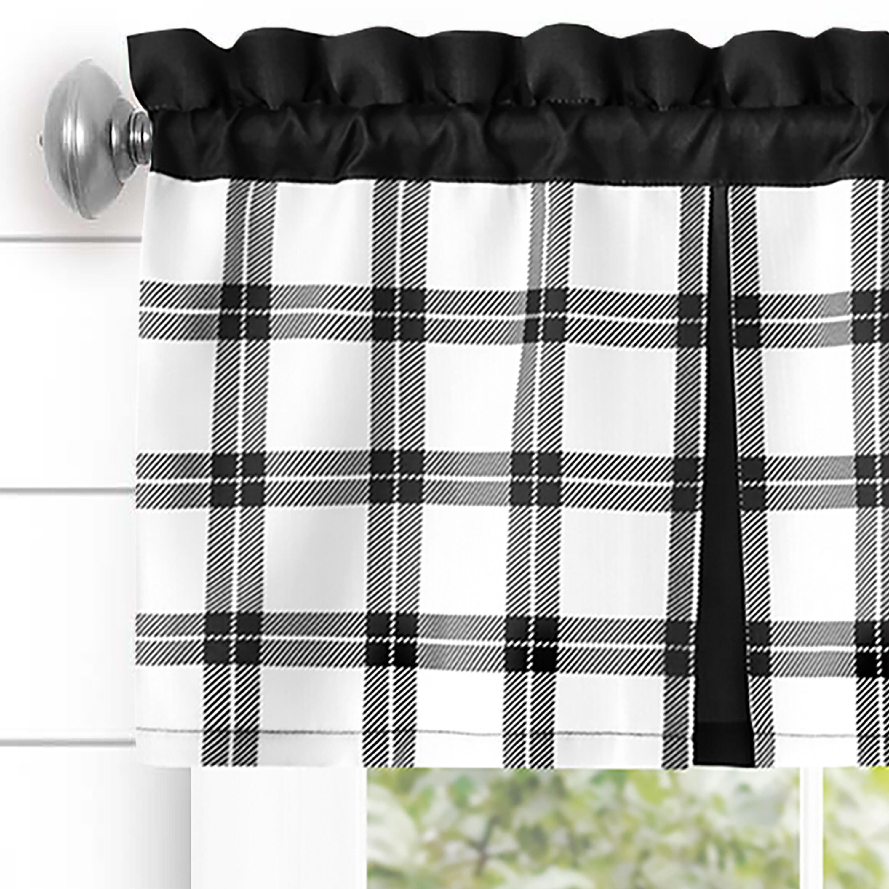 Tate Tier and Valance Window Curtain Set, BLACK, alternate image number 3