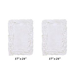 Shaggy Border Bath Rug Mat, 2 Pc Set, (17" X 24" | 17" X 24")