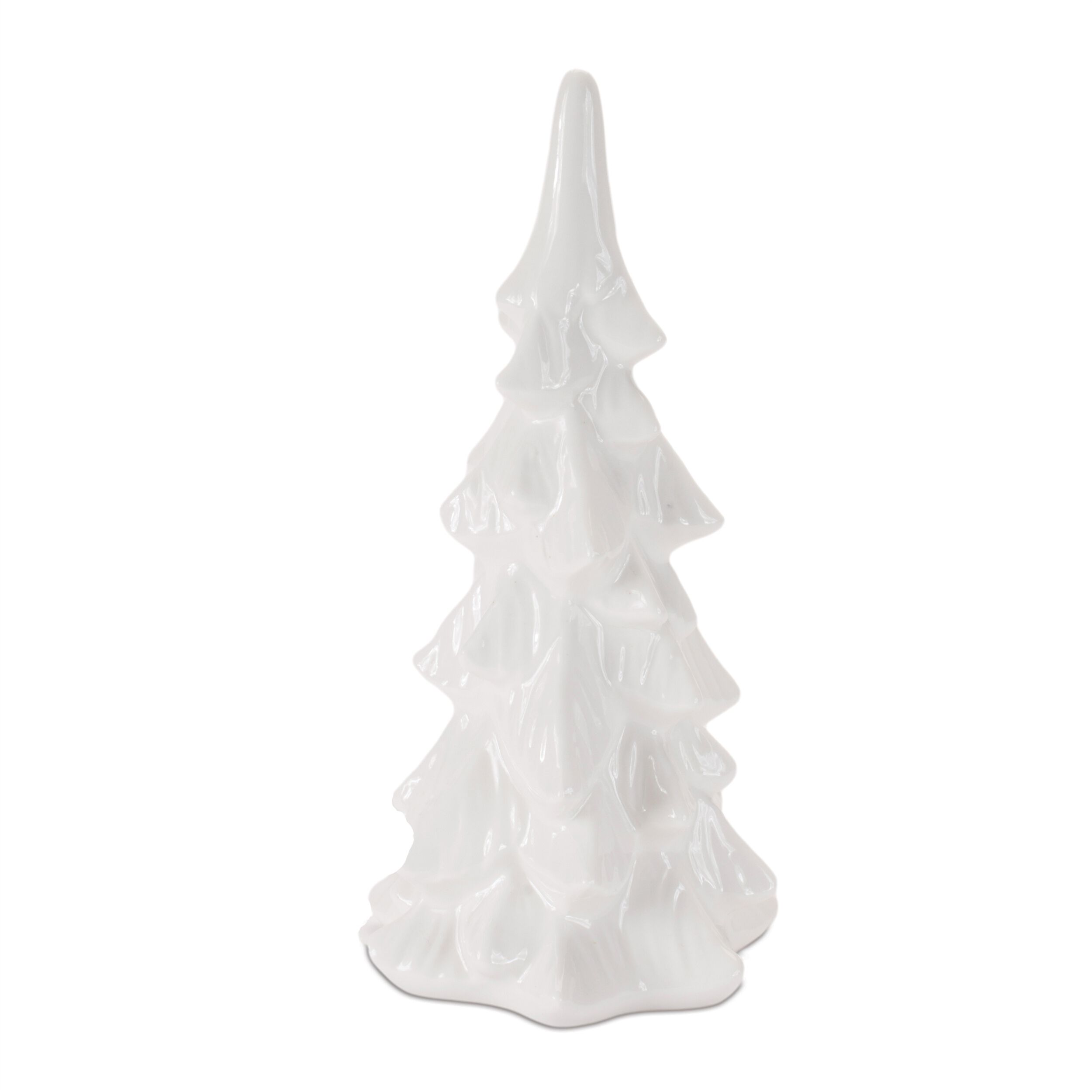 Glossy Ceramic Christmas Trees (Set of 2), WHITE, alternate image number 3