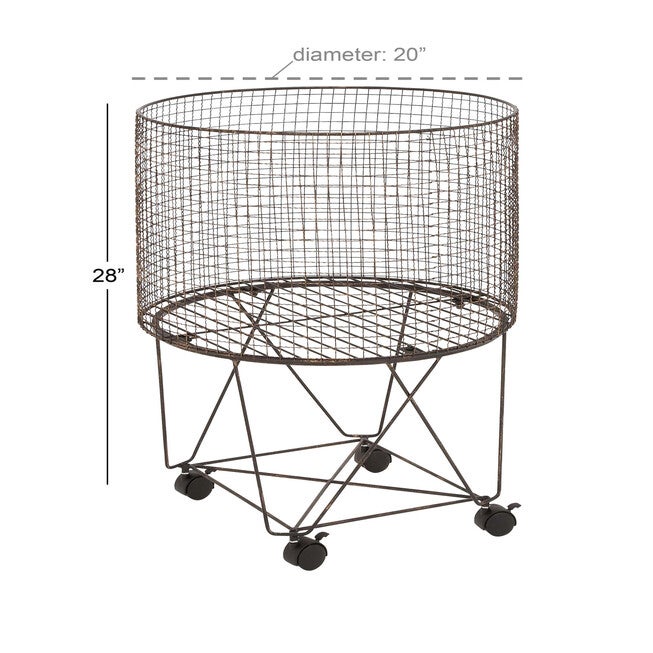 Bronze Farmhouse Metal Storage Cart Storage Cart, , alternate image number null