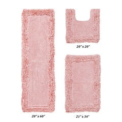 Shaggy Border Bath Rug Mat, 3-Pc. Set