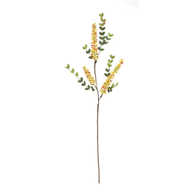 Yellow Berry Foliage Spray (Set of 6), YELLOW/GREEN, alternate image number null