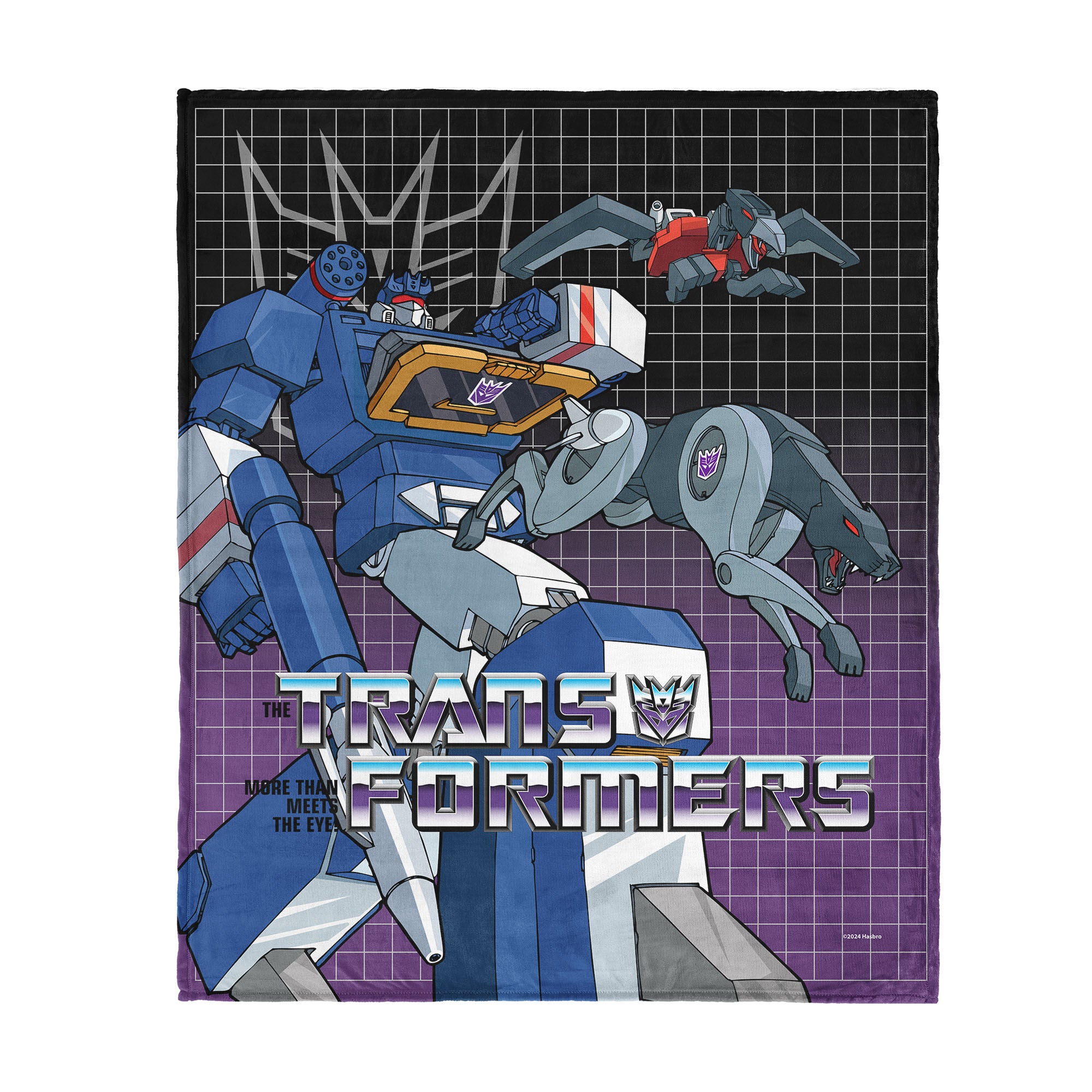Hasbro Transformers G1 Grid Soundwave Silk Touch Throw Blanket 50X60 Inches, BLACK, hi-res image number 0