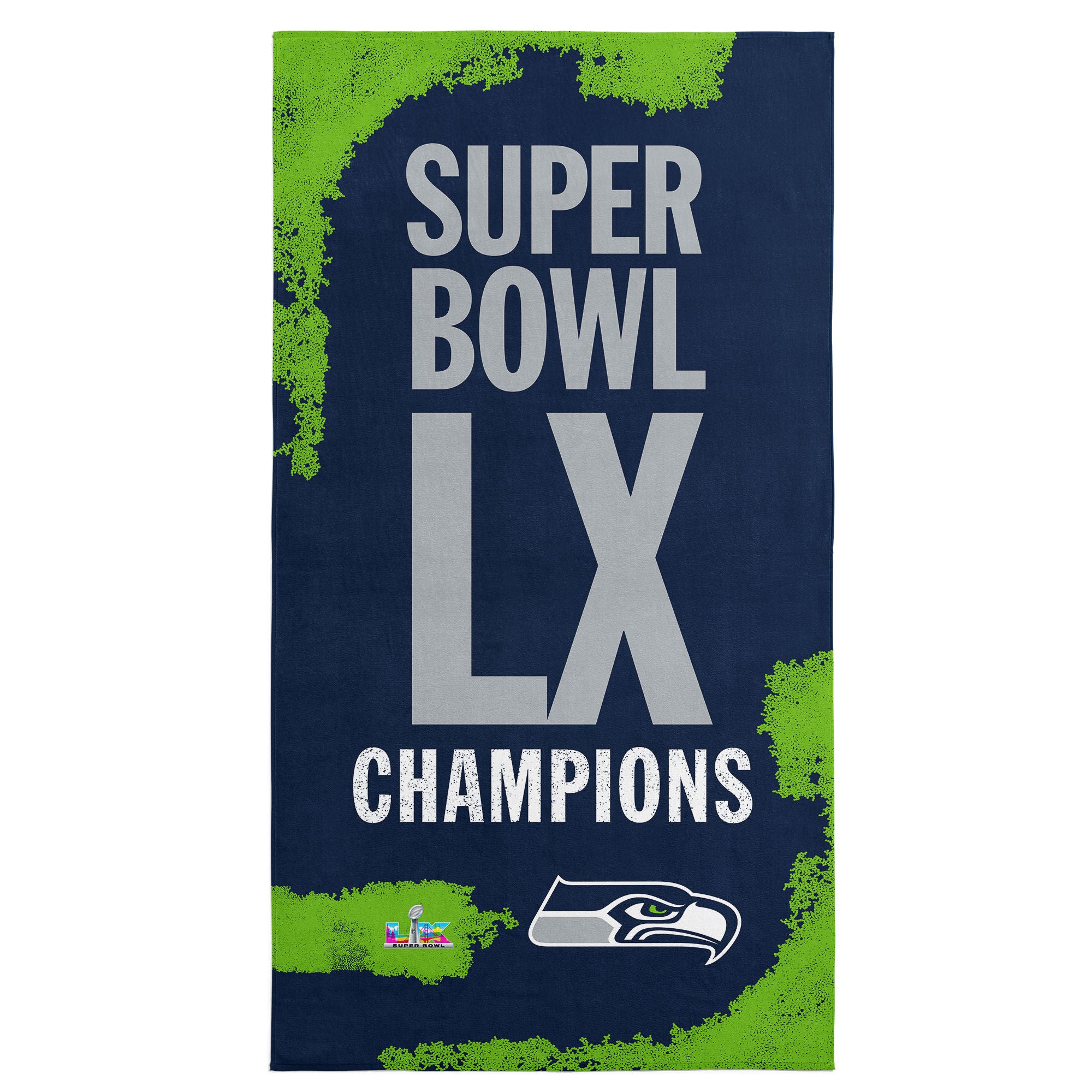 NFL Super Bowl 2026 Beach Towel 30x60 inches, GREEN, hi-res image number 0