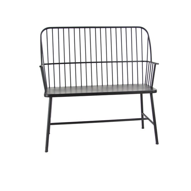 Black Metal Traditional Bench, BLACK, hi-res image number null