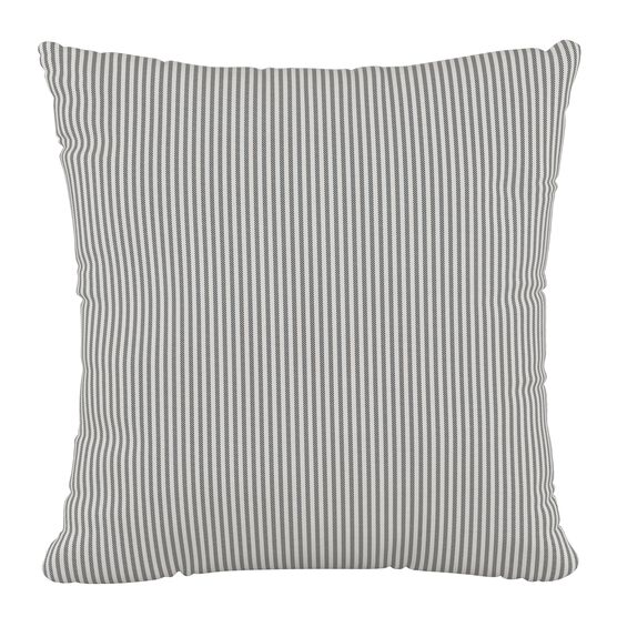 Stripe Fluffed Polyester 18"Sq. Pillow, CHARCOAL, hi-res image number null