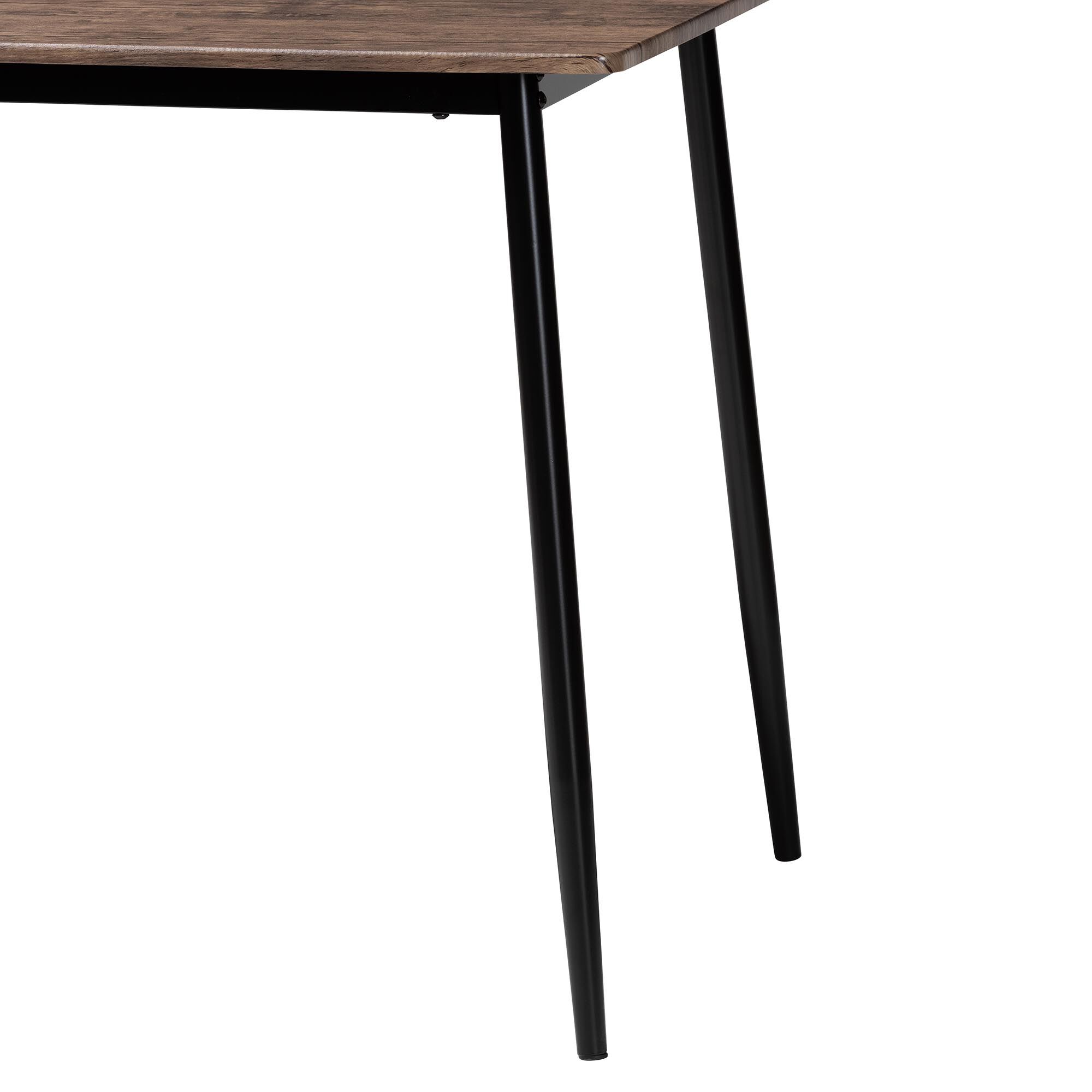 Dalair Industrial Rustic Brown Wood and Metal Dining Table, BROWN, alternate image number 4