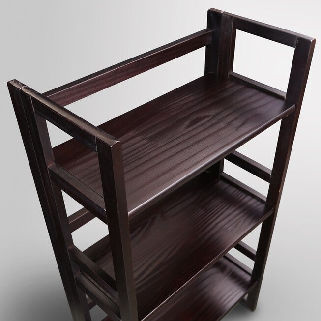 3-Shelf Folding Student Bookcase 20.75 inches Wide-Espresso, , alternate image number null
