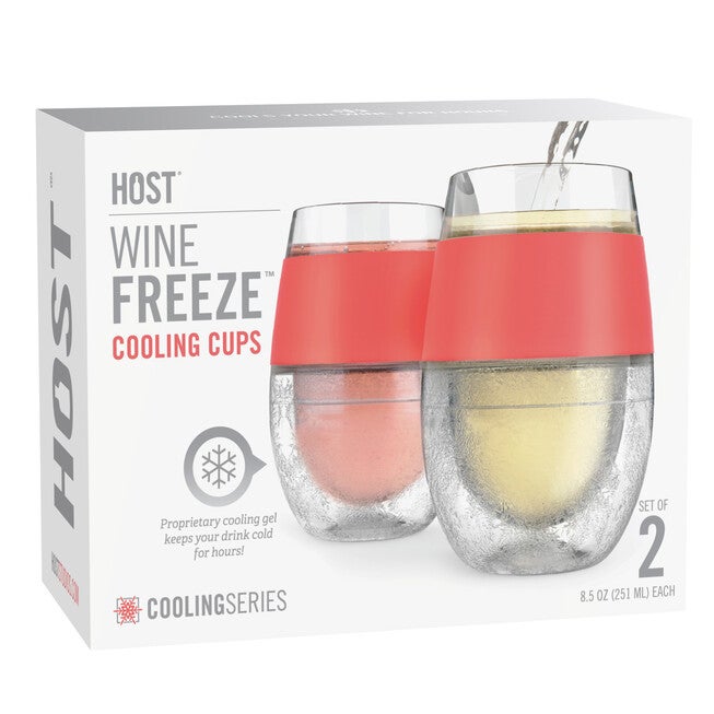 Wine Freeze Cooling Cups In Coral (Set Of 2) By, , alternate image number null