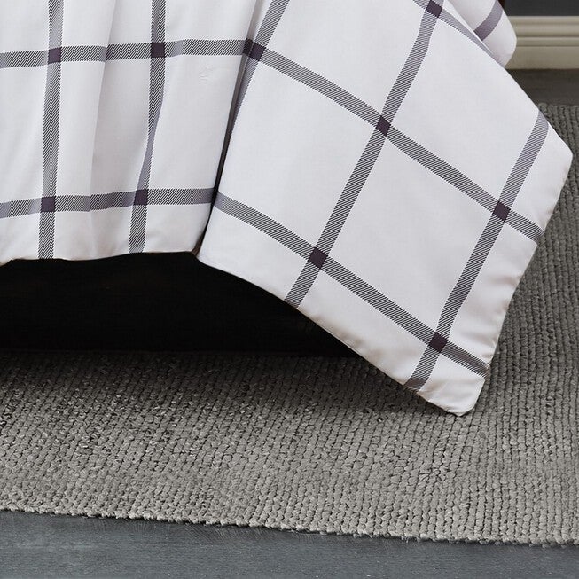 Printed Windowpane 3-Piece Duvet Cover Set, , on-hover image number 1