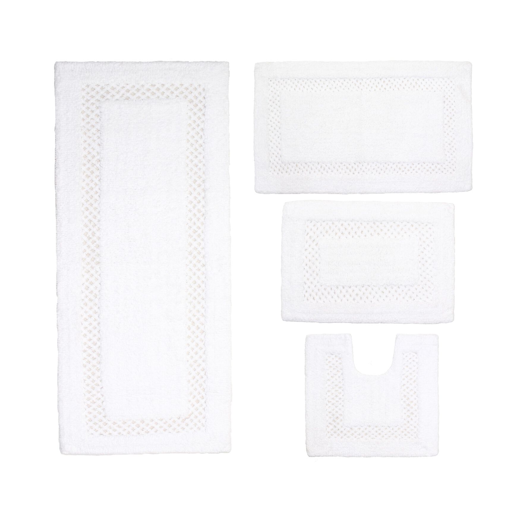Classy 3-Pc. Bath Mat Set, WHITE, hi-res image number 0