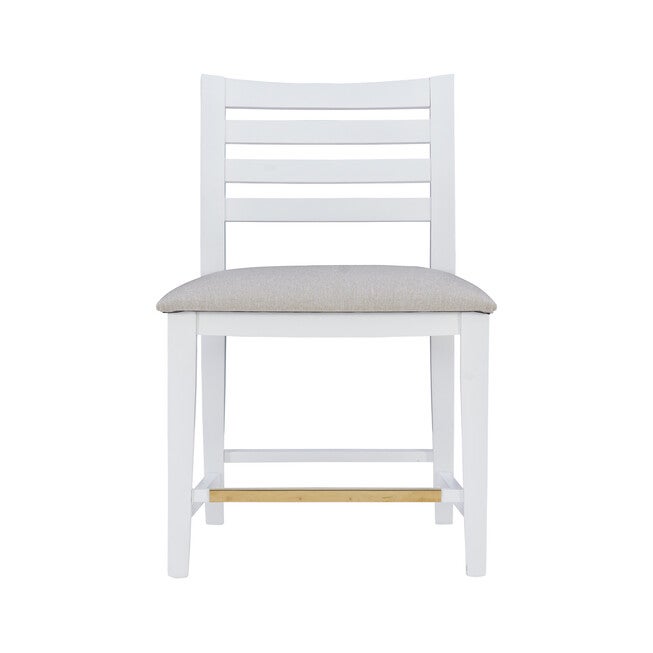 Flynn Counter Stool White Upholstered Set of 2, , alternate image number 5