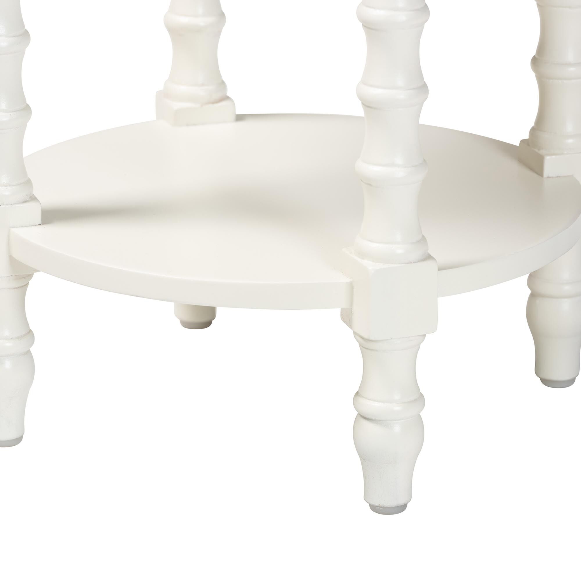 Sally Round Nightstand, WHITE, alternate image number 4