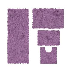 Bell Flower 4 Piece Set Bath Rug Collection