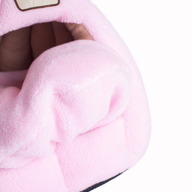 Plush Faux Fleece Cave Cat dog Bed, Soft PInk, , alternate image number 8