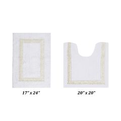 Hotel Collectionis Bath Mat Rug 2 Piece Set (17" x 24" | 20" x 20")