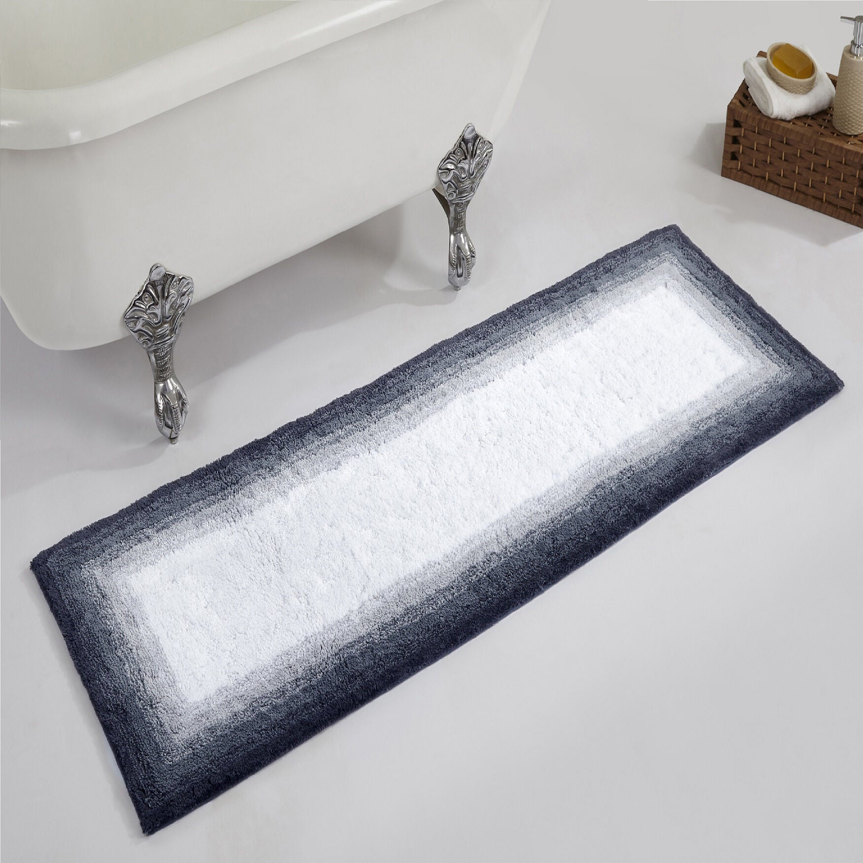 Torrent Bath Mat Rug, 20 inches X 60 inches, GRAY, hi-res image number 0