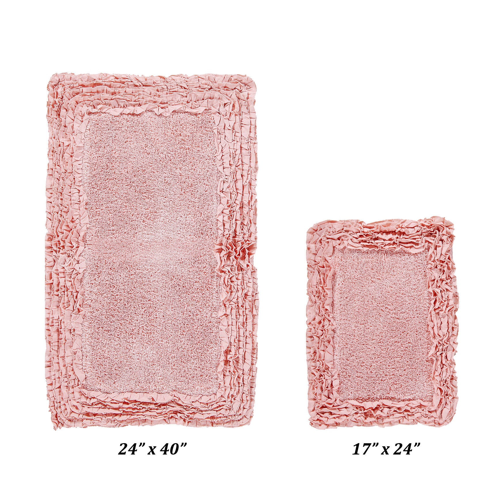 Shaggy Border Bath Rug Mat, 2-Pc. Set, PINK, hi-res image number 0