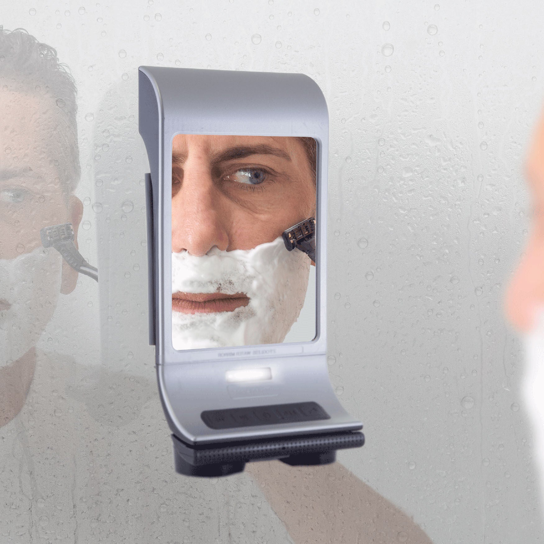 Fashionable LED Lighted Bluetooth Enabled Water Mirror, Silver Roaman's