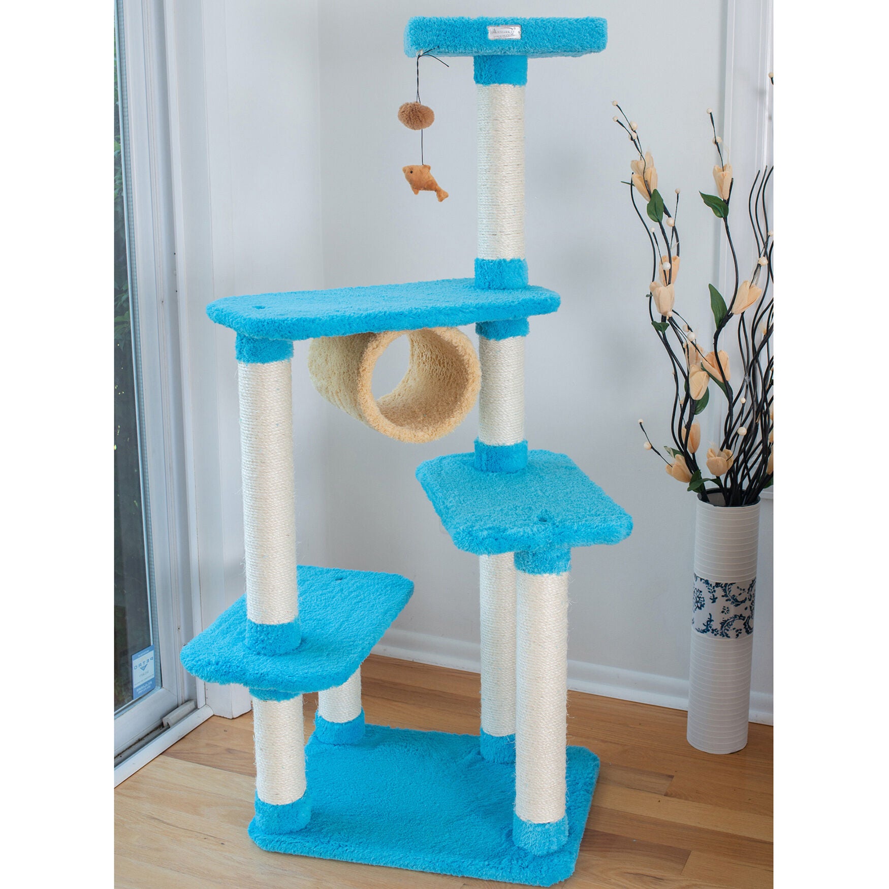 Real Wood 61 inches Cat Climber Junggle Tree With Platforms, , alternate image number 2