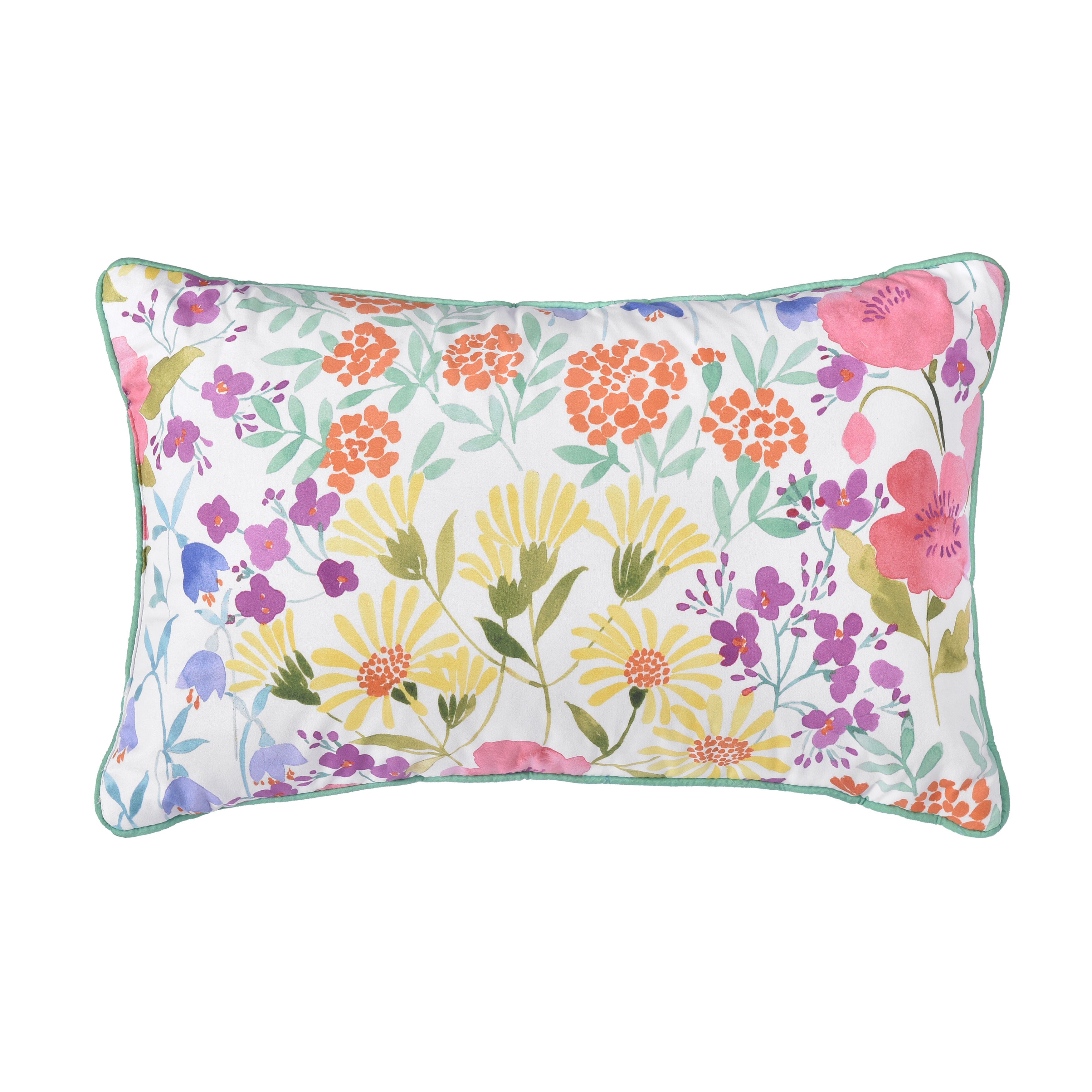 JULES QUILTED BOUDOIR DECORATIVE THROW PILLOW, TURQUOISE, on-hover image number 1