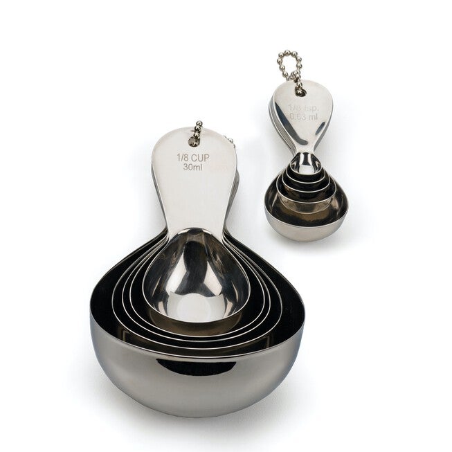Oval Stainless Steel Measuring Cups, Set 5, , on-hover image number 1